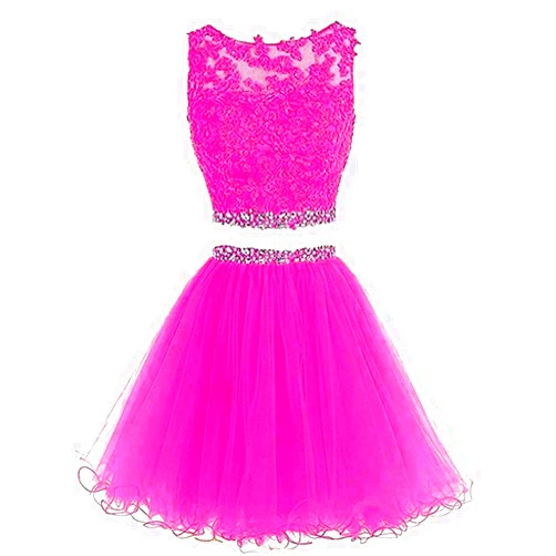 YRGERATON 2 Piece Homecoming Dress for Juniors Short Cocktail Party Gowns Sleeveless Mini Skirt