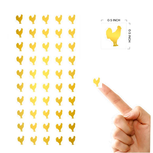Sunny Bride Wedding Meal Stickers - White Square Stickers - Wedding Meal Indicator Stickers - Wedding Meal Choice Stickers (50 Stickers - Chicken, Gold)