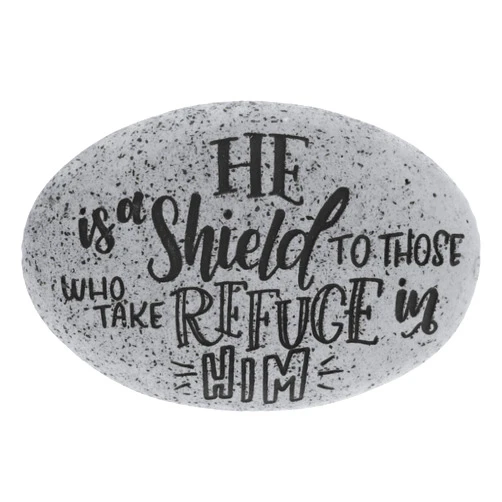 AngelStar Proverb Pocket Stone - He is The Shield, Multicolored