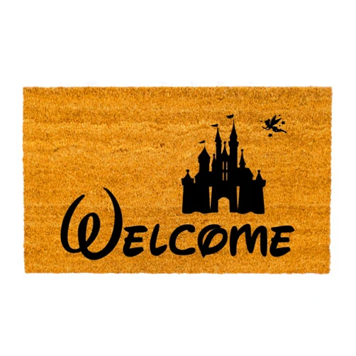 MaxEcor Welcome Castle Easy Clean Door Doormat - New Home Door Mat Wedding Fun Gift Brown X-Large