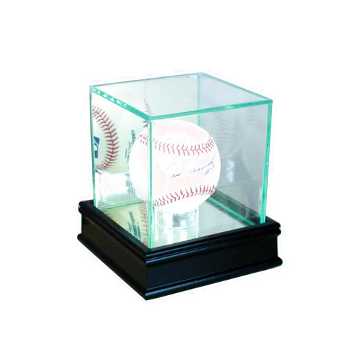 Perfect Cases Single Baseball Display Case with Sport Moulding (Black w UV)