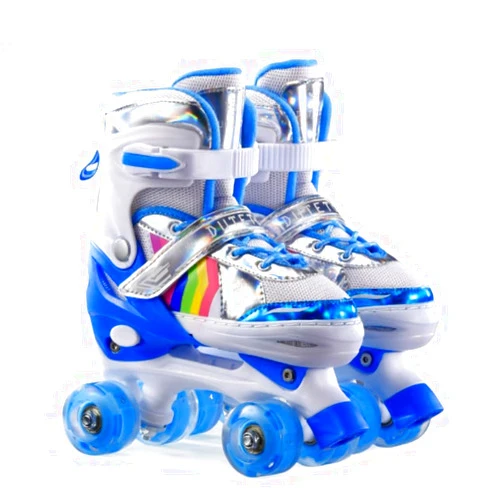 Castrap Adjustable Roller Skates,Double Row Rollerskates Skate Shoes with 8 Flashing PU Wheels, Outdoor Roller Skates for Girls and Boys, Men and Women