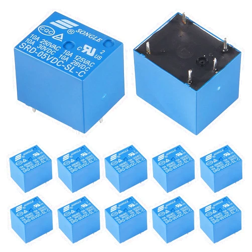 UMLIFE 12pcs 5VDC Household Appliance PCB Relay SRD-05VDC-SL-C Power Relay 5Pins Mini Power Relay for Arduino