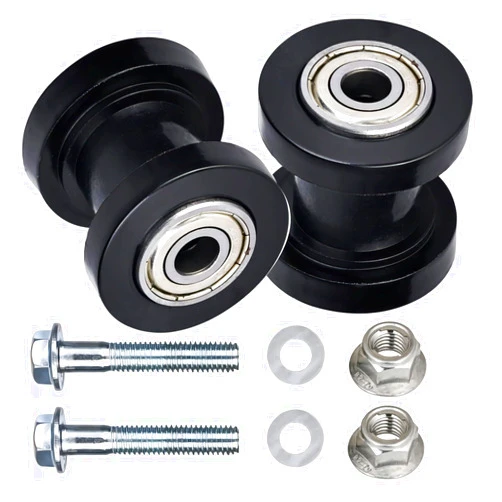 KOSIDA Upgrade 8mm & 8mm Chain Roller Tensioner Chain Roller Pulley Tensioner Wheel Guide Per for Motorcycle Mini Bike XR125 SSRC RF50 ATV 125cc 140cc 160cc Pit Dirt Bike (8mm + 8mm (Black))