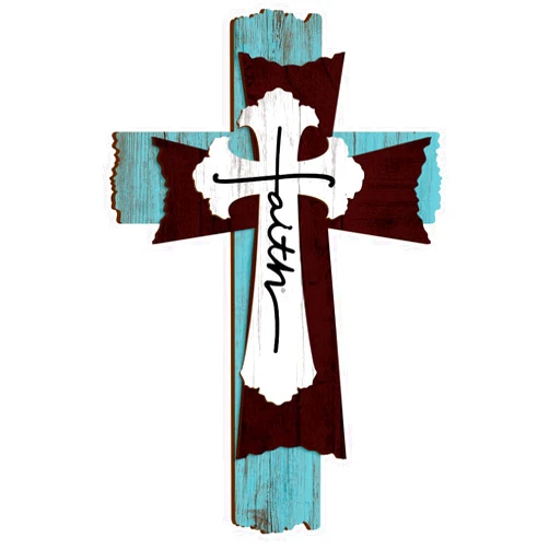 Yookeer Christian Wall Cross Decorative Wooden Wall Cross Hanging Rustic Multi Layered Weathered Wood Look Spiritual Art Sculpture Farmhouse Spiritual Art for Home Religious Indoor Outdoor(Simple Style)