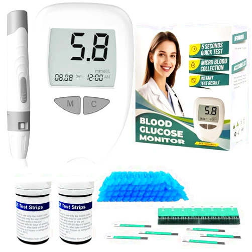 Mualgafy Glucose Monitor Kit, Blood Sugar Monitor,50 Test Strips &50 Lancets for Diabetes Testing,High Accuracy Blood Glucose Monitor Kit,1 Lancing Devices, DS-W Diabetes Testing Kit,Travel Size.