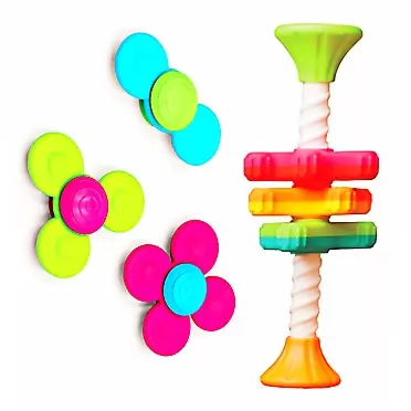 Fat Brain Toys MiniSpinny & Whirly Squigz Baby Toys