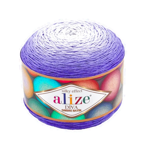Alize Diva Ombre Batik Silky Effect 100% Microfiber Acrylic Yarn Thread Crochet Art Lace Craft 1 skn 250gr 957yds Hand Knitting Yarn (7378)