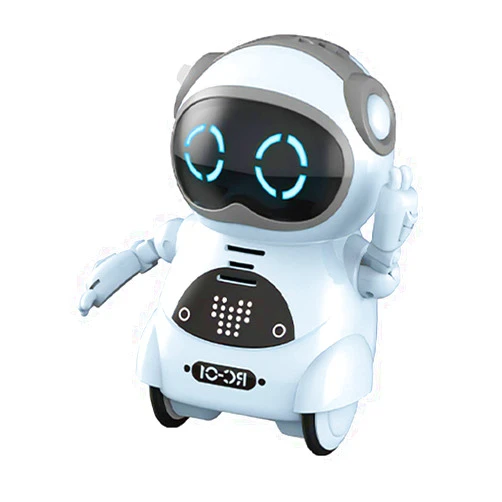 GoolRC Mini Pocket Robot, with Interactive Dialogue Conversation, Voice Recognition, Singing and Dancing, Electric Small Robot Gift (Blue)