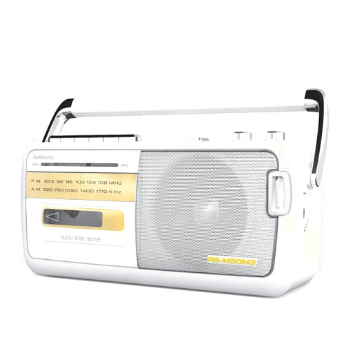 Audiocrazy Retro Boombox Cassette Player Recorder AM/FM Radio with Best Reception,Cassette Tape Player Recorder with Earphone Jack,Bluetooth USB,Good for Home Seniors Elderly White