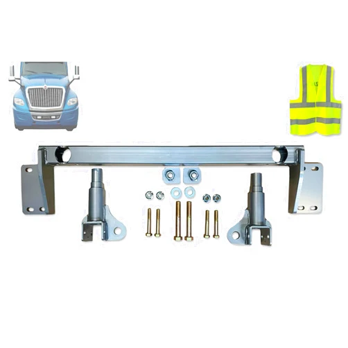 KOZAK Bumper Deer Moose Brush Guard Brackets Mounting Hardware Set Compatible with EX-Guard for International LT625 2019 Plus Logo and Vest