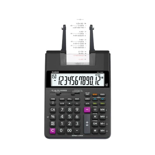 Casio HR-170RC Plus – Mini Desktop Printing Calculator | Check & Correct, Cost/Sell/Margin, Dual-Color Print | Ideal for Taxes, Bookkeeping & Accounting Tasks