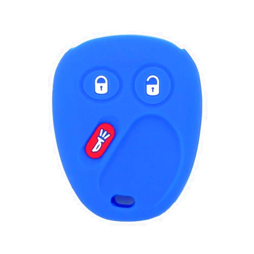 SEGADEN Silicone Cover Protector Case Holder Skin Jacket Compatible with CHEVROLET GMC CADILLAC HUMMER SATURN PONTIAC 3 Button Remote Key Fob CV4610 Deep Blue
