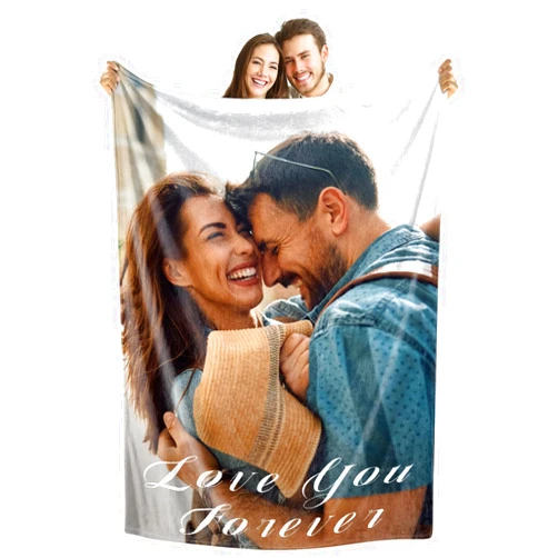 UNIGIFTIME Custom Blanket with Picture, Personalized Blankets and Throws, Customized Blankets with Photos, Personalized Gifts for Women Men Couple, Photo Picture Gifts for Birthday Christmas Memorial