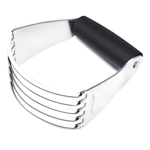 ALLTOP Pastry Shortening Blender Cutter,Stainless Steel Dough Masher for Butter, Biscuit,Baking, Kneading,Dough, Flakier and Fluffier Pie Crusts, Almond - Hand Kitchen Tool (1, Black)