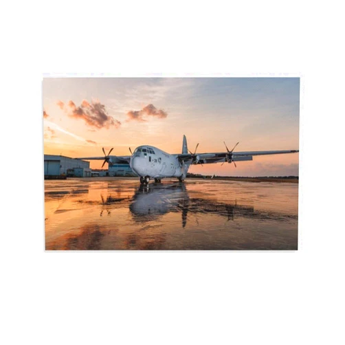 Generic C-130 Hercules Transport Aircraft Military Poster Sunset Aircraft US Air Force Poster Canvas Wall Art Posters For Room Aesthetics And Decor12x18inch(30x45cm)