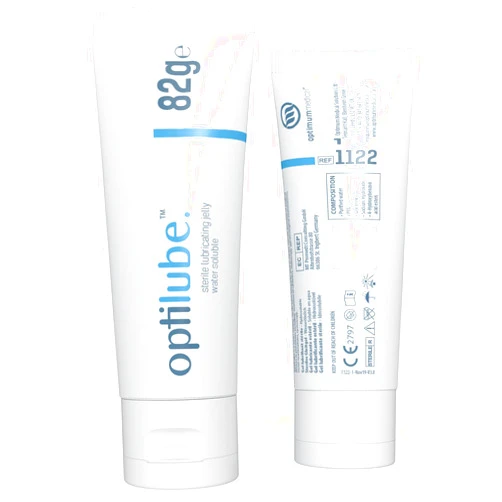 OPTILUBE Tubes (82g) - Sterile Lubricating Jelly for Insertion of Medical Devices in 5g, 42g, 82g, and 113g Tubes, Water Soluble Lubricant with Easy-to-Use Flip Cap (82g)