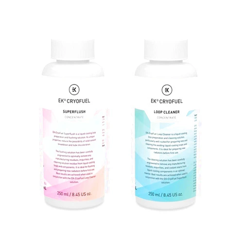 EKWB EK-CryoFuel Loop Cleaner Concentrate (250ml) and Superflush Concentrate (250ml) Bundle, TR-89769-89771