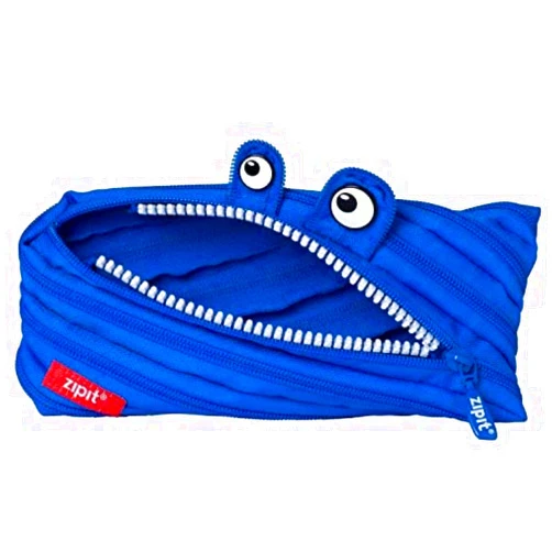 ZIPIT Monster Pencil Case for Boys | Pencil Pouch for School, College and Office | Pencil Bag for Kids (Blue)