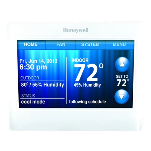 Honeywell TH9320WF5003 Wi-Fi 9000 Color Touch Screen Programmable Thermostat, 3.5 x 4.5 Inch, White, 'Requires C Wire
