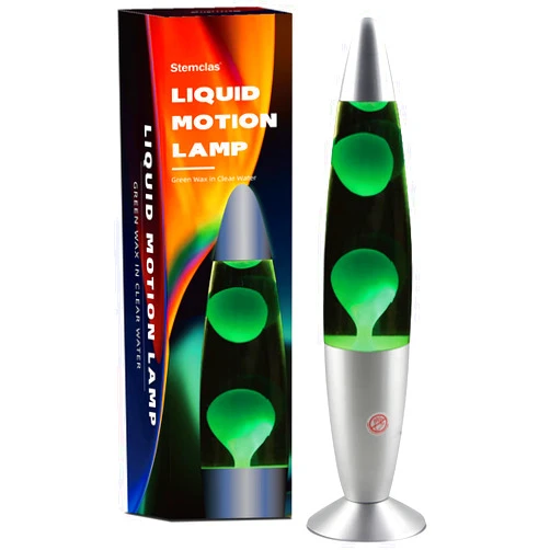Stemclas 13-Inch Liquid Motion Lamp, Wax Flow in Liquid Relaxing Night Light, Home Decor Living Room Bedroom Office Lamp, Amazing Gifts (Green Wax in Clear Water)