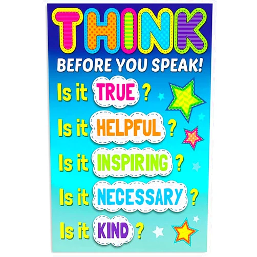 EYSL Think Before You Speak Classroom Quote Educational Motivational Aluminum Signs Funny Tin Sign Metal Art Poster Gift Home Cafe Bar Wall Decor Room Door Accessories 8