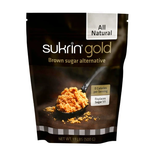 Sukrin Gold - Natural Brown 1:1 Sugar Substitute with Erythritol and Stevia, Zero Calorie Sweetener for Keto and Low Carb Diets, original, Vegetarian, Baking, Non GMO, 1.1 lb Bag (1 Pack)