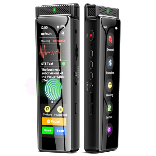 Innioasis 136GB Digital Voice Recorder with Playback, Innioasis R1 Full Touchscreen Voice Recorder with AI Intelligent Transcription and Bluetooth, Voice Activated Sound Audio Recorder Device with Mic (Black)
