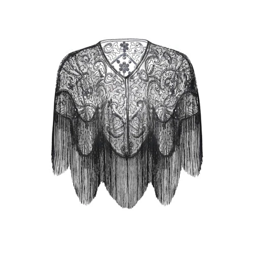 BABEYOND 1920s Shawl Wraps Gatsby Beaded Evening Cape Bridal Shawl for Evening Dresses Wedding Party