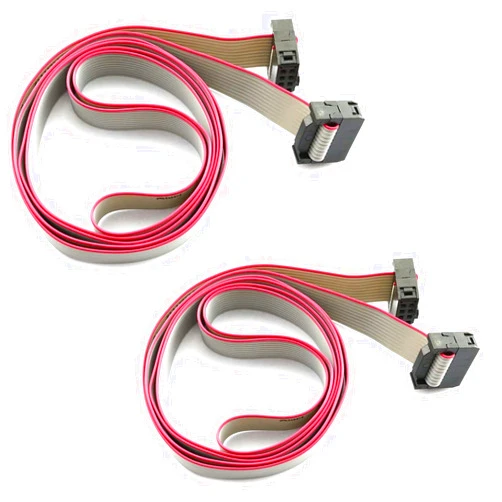 LIANSHU 2Pack Flat Ribbon Cable 2.54mm Pitch 2 Row 10 Pin Female to Female Wires IDC Ribbon Connector L=1M/ 3.3FT