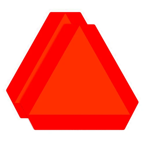 IGNIXIA (Pack of 02) Slow Moving Vehicle Sign, PVC Vinyl Decal Slow Moving Vehicle Triangle Sticker, 14”x 16” Inches Orange base with Reflective border, UTV, safety Triangle signs