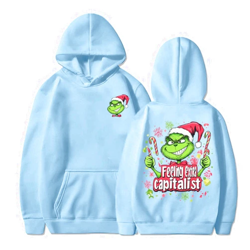 Generic Merry Christmas Sweatshirt for Women Ugly Christmas Sweater Cute Funny Green Monster Graphic Hoodies Xmas Holiday Tops