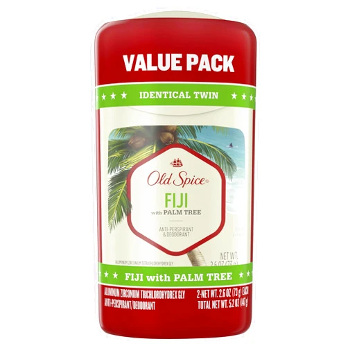Old Spice Antiperspirant Deodorant for Men, Fiji Scent, Invisible Solid, Fresher Collection, 2.6 Oz, Pack of 2