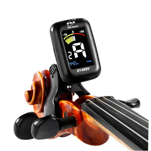 ENO MUSIC Professional Violin Viola Tuner, Colorful LCD Display Easy Control Clip on Accurate Violin Tuner