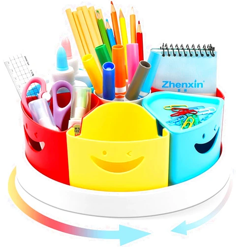 MeCids Art Supply Storage and Organizer - 360° Spinning Pen Holder and Pencil/Marker Organizer Caddy for Desk for Office, Classroom - Kids Craft Supplies Organization and Storage - Cell Phone Stand