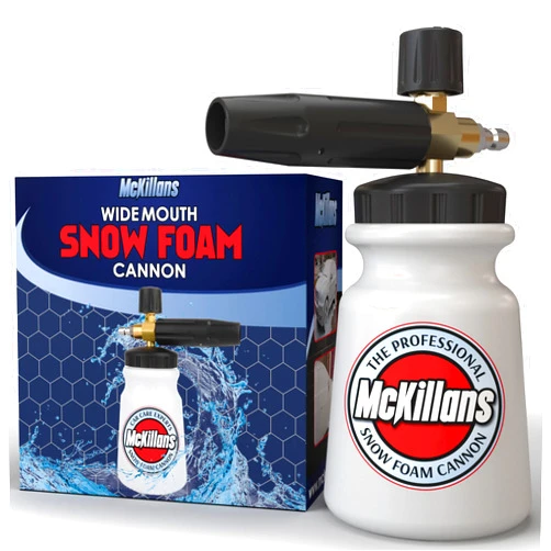 McKillans Foam Cannon for Pressure Washer (Wide Mouth) - Car Wash Snow Foam Cannon Lance Pressure Washer Soap Dispenser for Car Washing with Adjustable Thick Foam + 1/4 Quick Connector