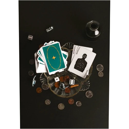 CARTELAGO Mirinos - Standard Index Premium Playing Cards on Crushed Bee Stock for Cardistry, Magic, and Illusion - 1 Deck, Green