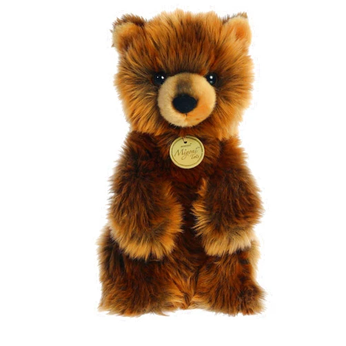 Aurora® Adorable Miyoni® Tots Sitting Pretty™ Grizzly Bear Cub Stuffed Animal - Lifelike Detail - Cherished Companionship - Brown 10 Inches