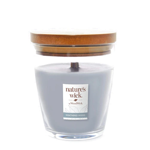 Yankee Candle Nature's Wick Weathered Woods Scented Candle, 10 ounces , Medium