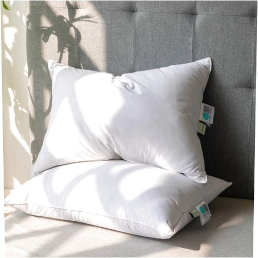 Alanzimo Goose Feather Down Pillows Super King Set of 2, Soft Feather Down Pillow for Sleeping, 600TC 100% Cotton Cover Hotel Collection Bed Pillows for Back, Stomach or Side Sleepers 20x40