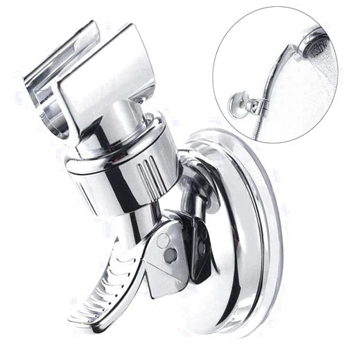 PTZMZB Adjustable Shower Head Holder, Bathroom Suction Cup Handheld Shower Head Bracket, Removable Handheld Wand Holder Wall Mounted Suction Bracket (Silver-1pcs)
