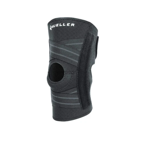 MUELLER Sports Medicine Self Adjusting Knee Stabilizer, Knee Pain Relief Support for Men and Women, Ideal for Arthritis, Sprains, Black, One Size