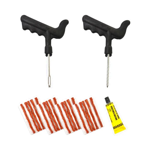 Sylvil 23PCS Tire Repair Kit, Tubeless Tire Plug Tool with 20 Rubber Strings, T-Handle, Fix Punctures and Plug Flats Patch Kit for Truck Motorcycle ATV UTV Tractor, Car Accessories