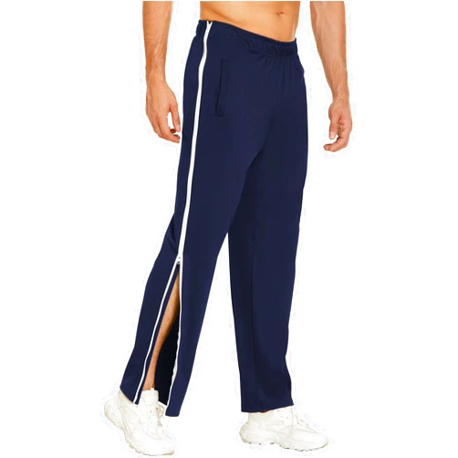 Deyeek Mens Tear Away Basketball Pants 2 Side Zippers Snap Off Full Open Down Sweatpants Leg Post Surgery Pant with Pockets