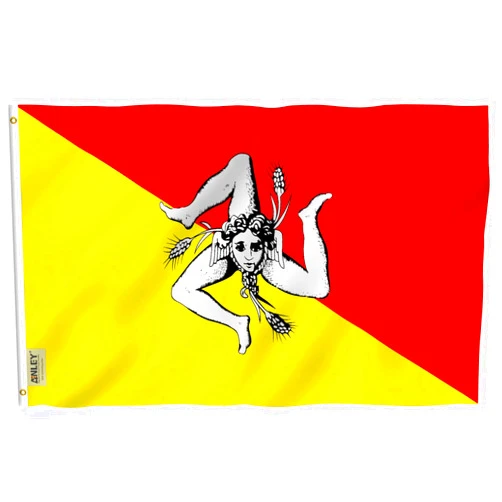 ANLEY Fly Breeze 3x5 Foot Sicily Flag - Vivid Color and Fade Proof - Canvas Header and Double Stitched - Italy Sicilian Flags Polyester with Brass Grommets 3 X 5 Ft