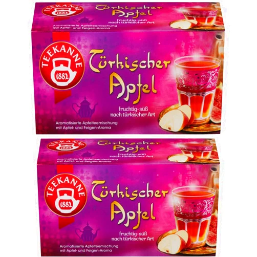 Teekanne - 2x Tuerkischer Apfel (Turkish Apple) Tea Bags 55g (Each Box is 20 Tea Bags)