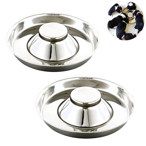 Yudansi Stainless Steel Puppy Weaning Bowls,Cat Bowls for Food Water, Puppy Feeder Bowl Whelping Dishes,Litter Feeding Bowls for Multiple Puppies Cats Eating at Same Time for Small Medium Large Dogs