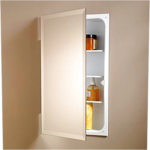 Jensen 823P24WH Specialty Perfect Square Single-Door Recessed Medicine Cabinet