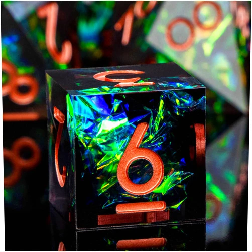 ARUOHHA DND Resin Dice Set Inclusion Resin Dice for Dungeons and Dragons, ARUOHHA 7 PCS D and D Sharp Edges Dice, D&D Dice Set RPG Role Playing Dice with Gift Box Polyhedral Dice Set D20 D12 D10 D8 D6 D4