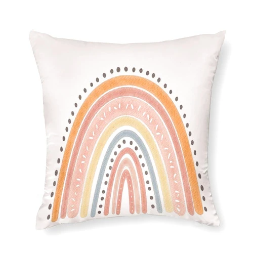 Wreioau Boho Rainbow Throw Pillow Case Square Cozy Pillow Cover Home Decor for Living Room Sofa Car Cushion Cover 18